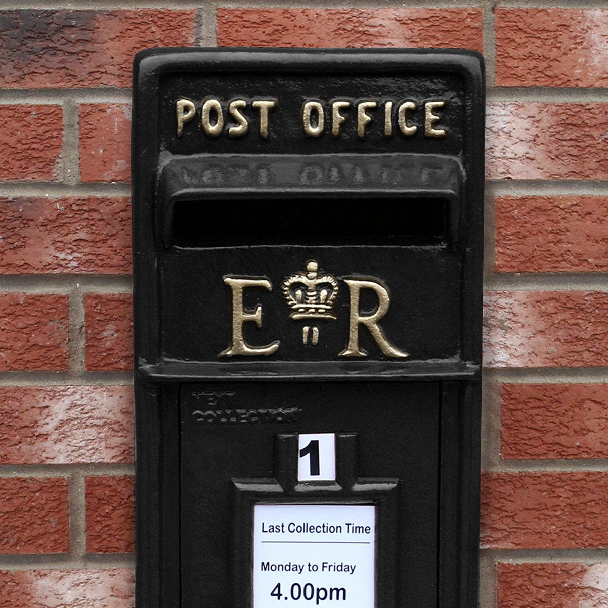 Royal Mail Post Box Preto Ferro Fundido Pilar Post Letter Box Wall Mount Postal