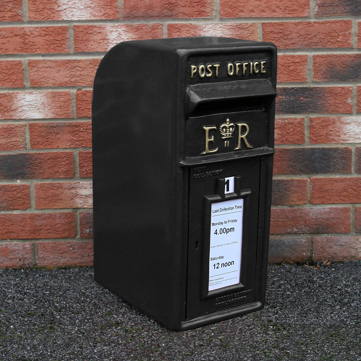 Royal Mail Post Box Preto Ferro Fundido Pilar Post Letter Box Wall Mount Postal