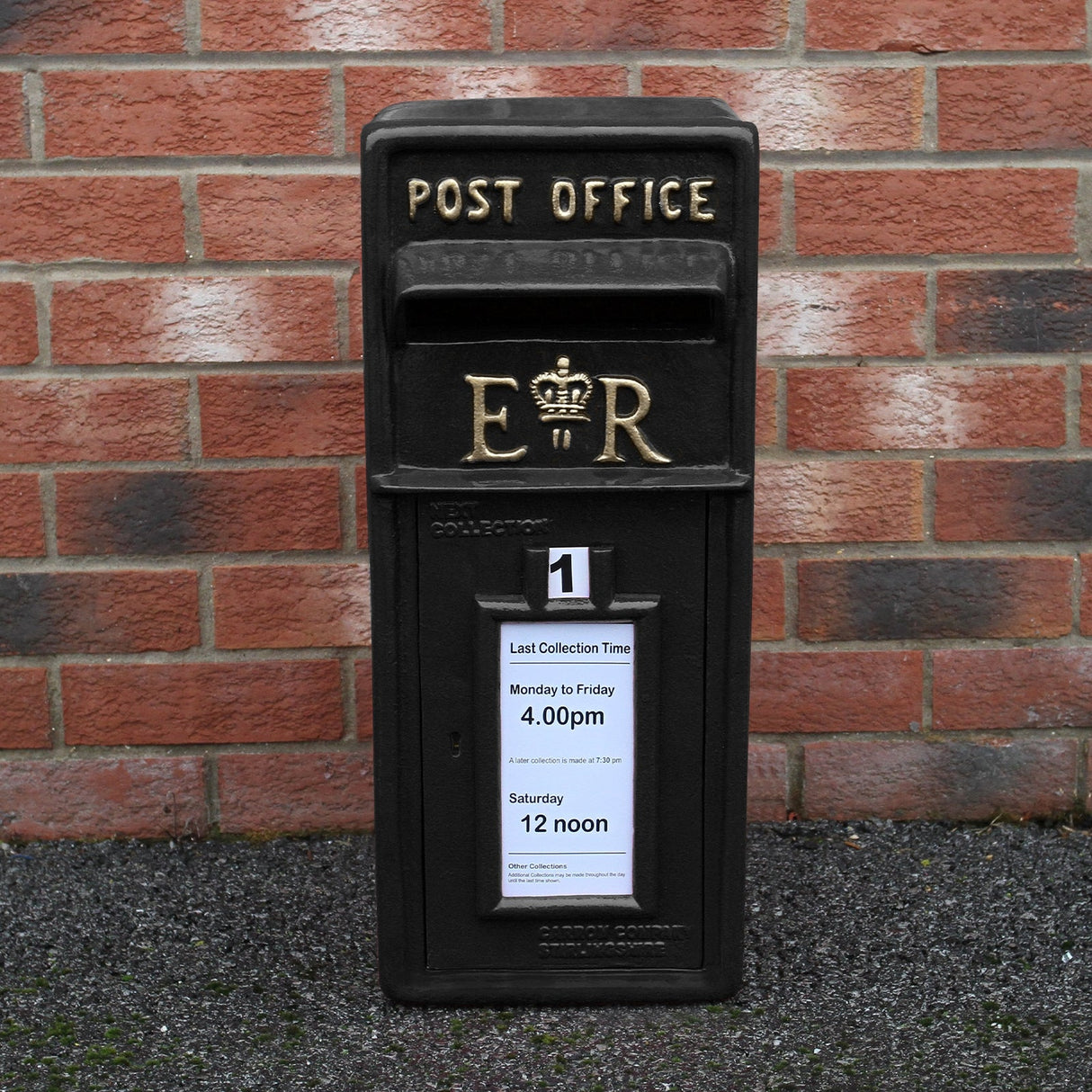 Royal Mail Post Box Preto Ferro Fundido Pilar Post Letter Box Wall Mount Postal