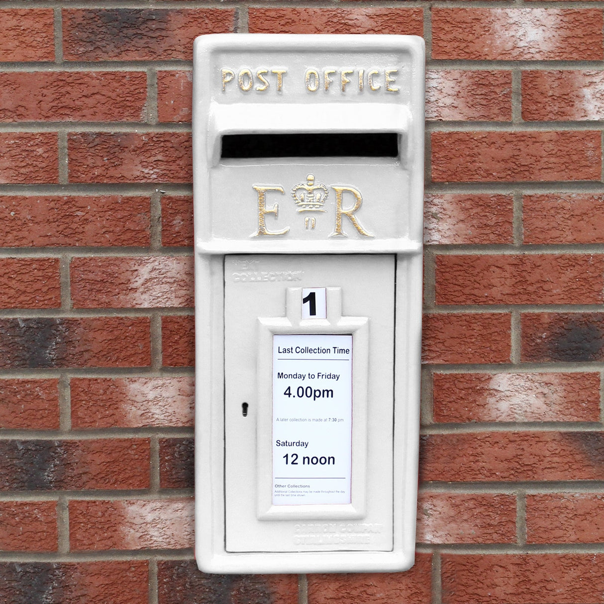 Royal Mail Post Box Branco Ferro Fundido Pilar Post Letter Box Wall Mount Postal