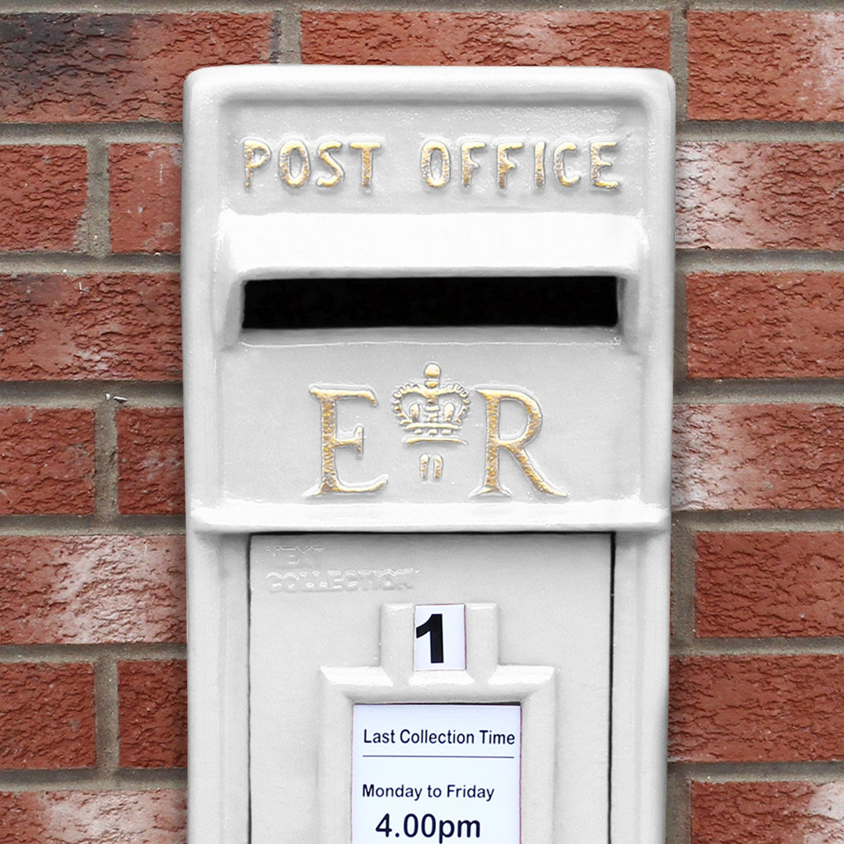 Royal Mail Post Box Branco Ferro Fundido Pilar Post Letter Box Wall Mount Postal