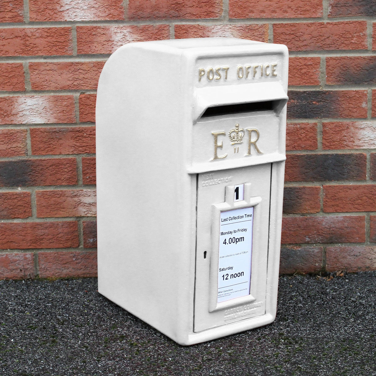 Royal Mail Post Box Branco Ferro Fundido Pilar Post Letter Box Wall Mount Postal