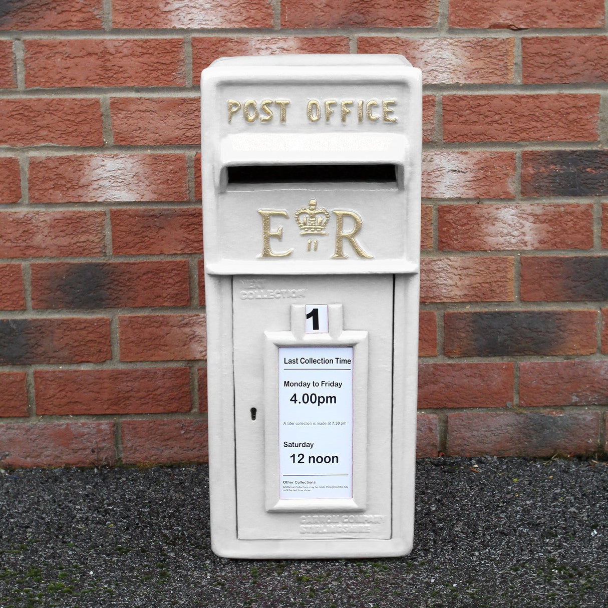 Royal Mail Post Box Branco Ferro Fundido Pilar Post Letter Box Wall Mount Postal