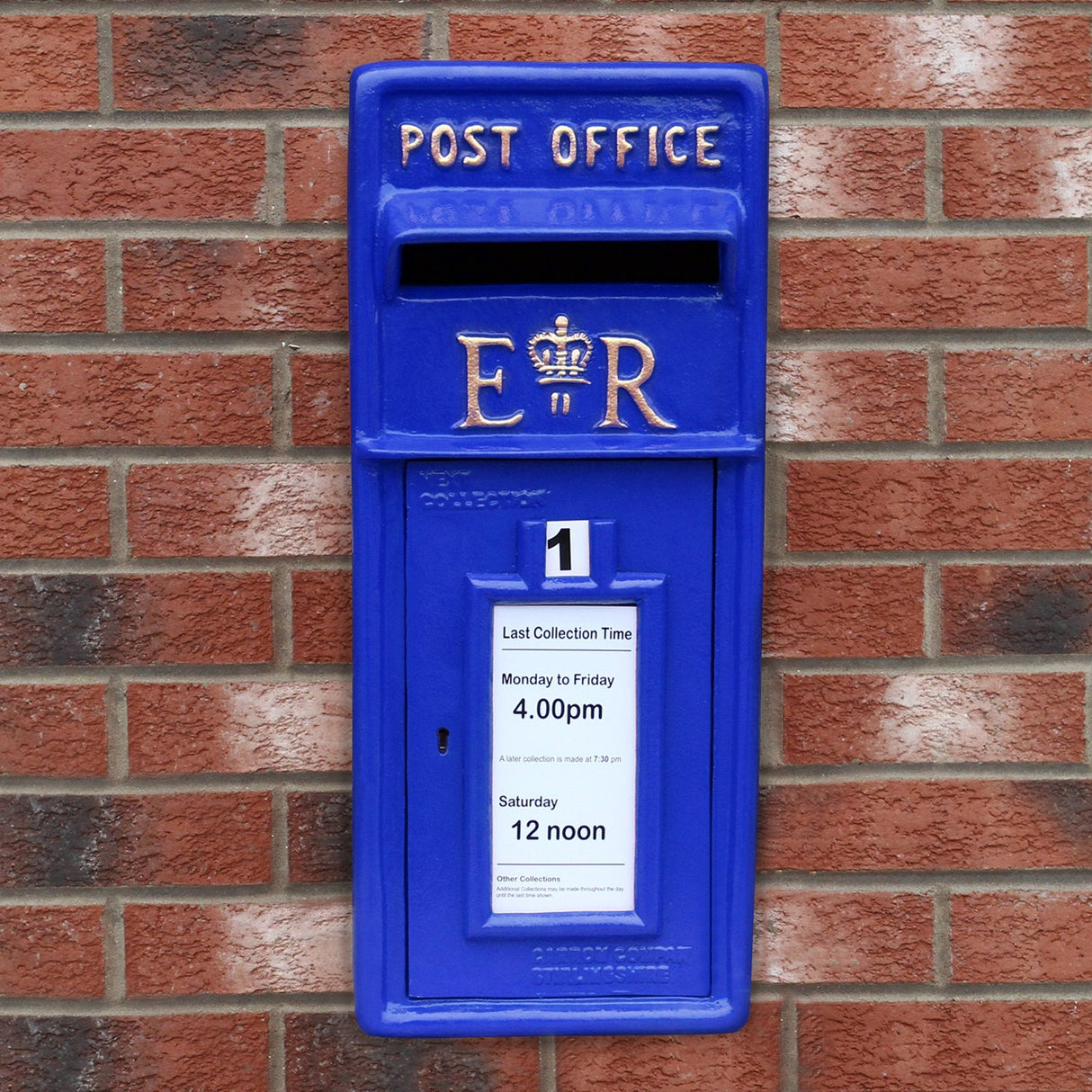 Royal Mail Post Box Azul Ferro Fundido Pilar Post Letter Box Wall Mount Postal