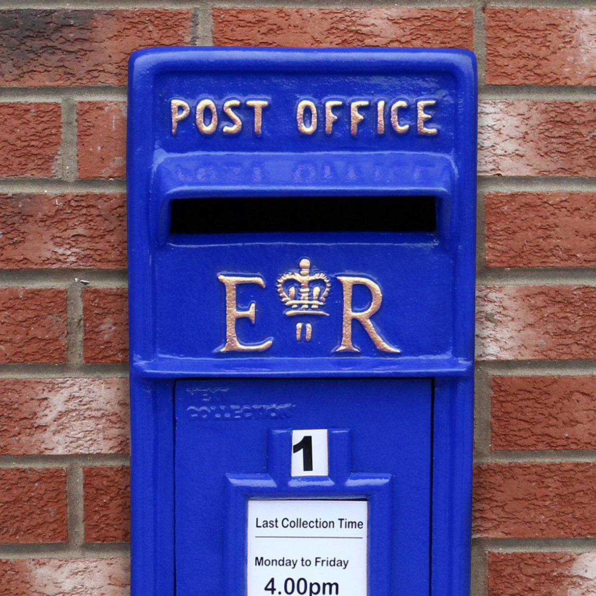 Royal Mail Post Box Azul Ferro Fundido Pilar Post Letter Box Wall Mount Postal