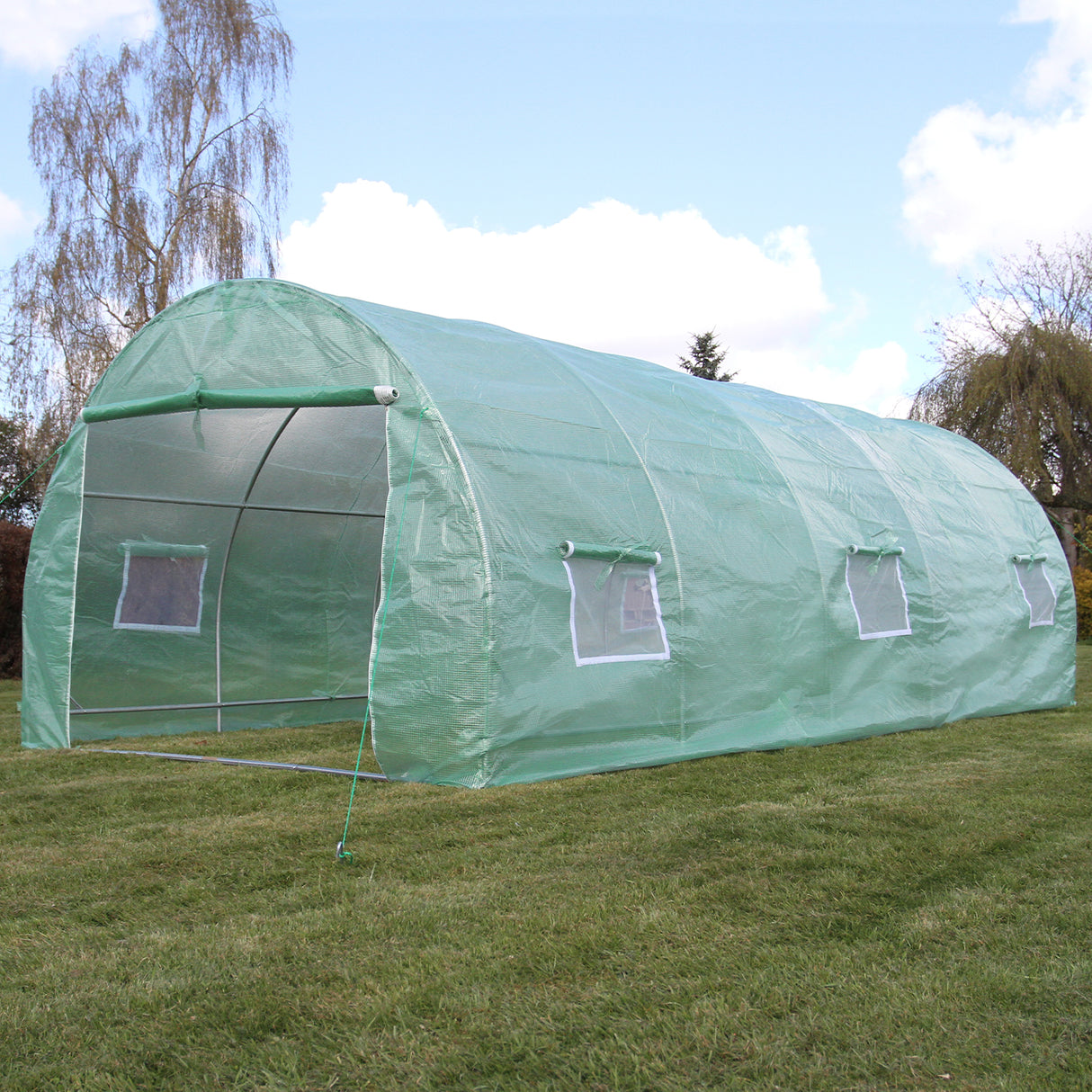 Estufa túnel com estantes de jardim galvanizadas, tenda de cultivo 25mm, 6m x 3m