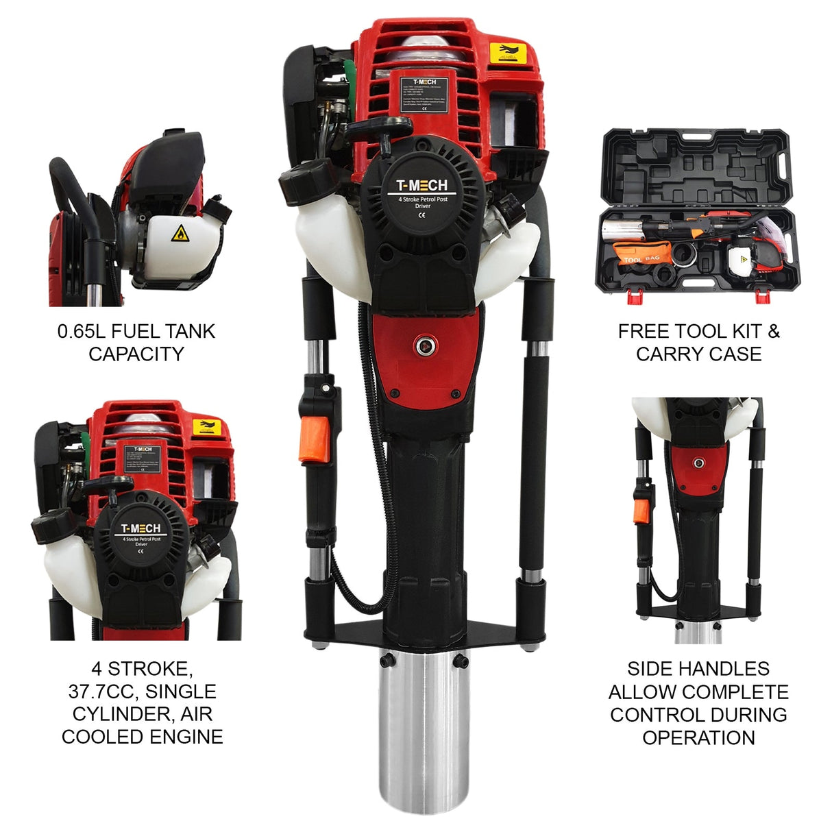 T-Mech 4 tempos Gasoline Post Nailer 2.0 para cercas 900W 1.2PS