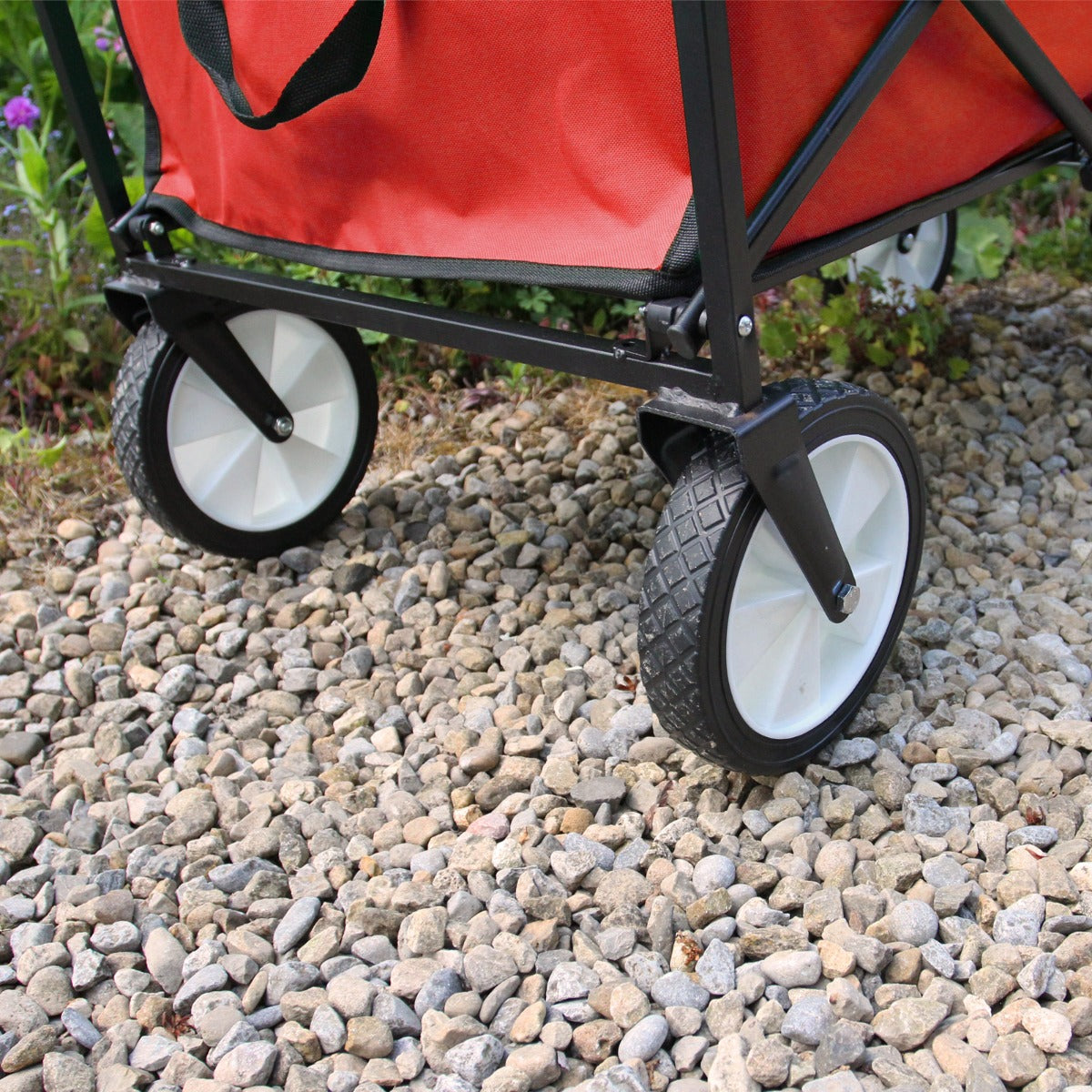 Carrinho de mão dobrá vel vermelho para jardinagem com capa á… prova d'á gua