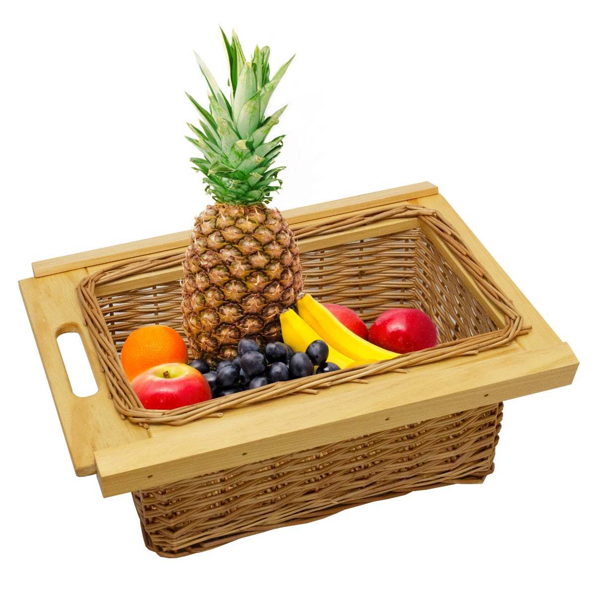 Cestas de vime de madeira de Pinho maciça de 400 mm x2