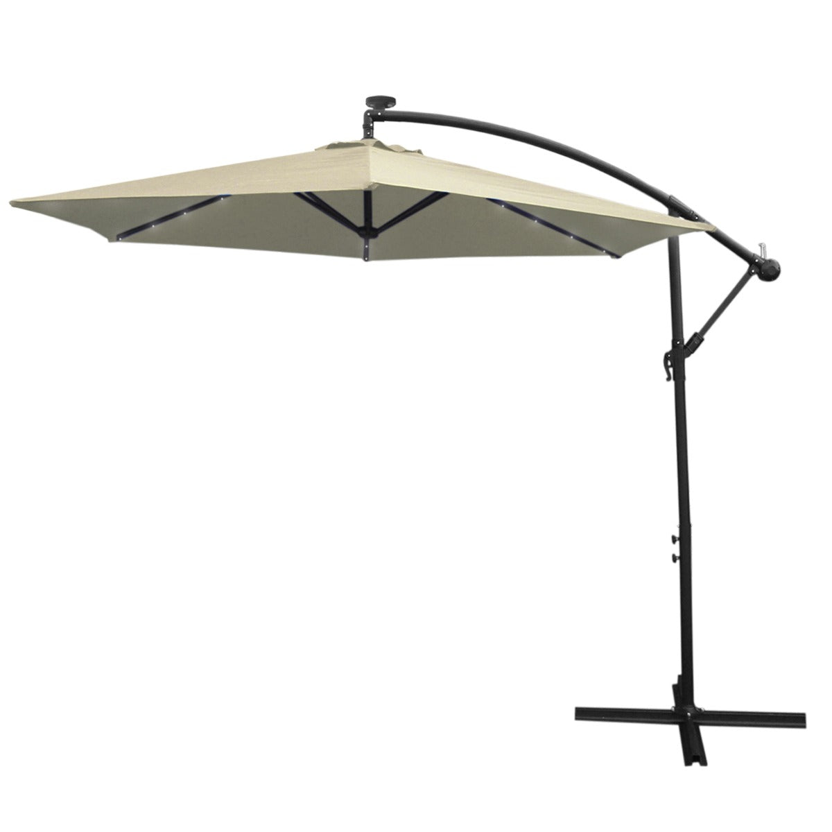 Guarda-chuva Cantilever 3m com Luzes LED - Creme