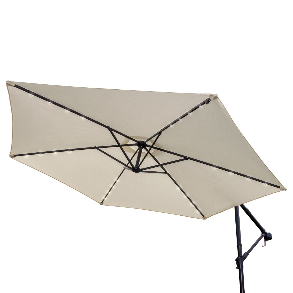 Guarda-chuva Cantilever 3m com Luzes LED - Creme