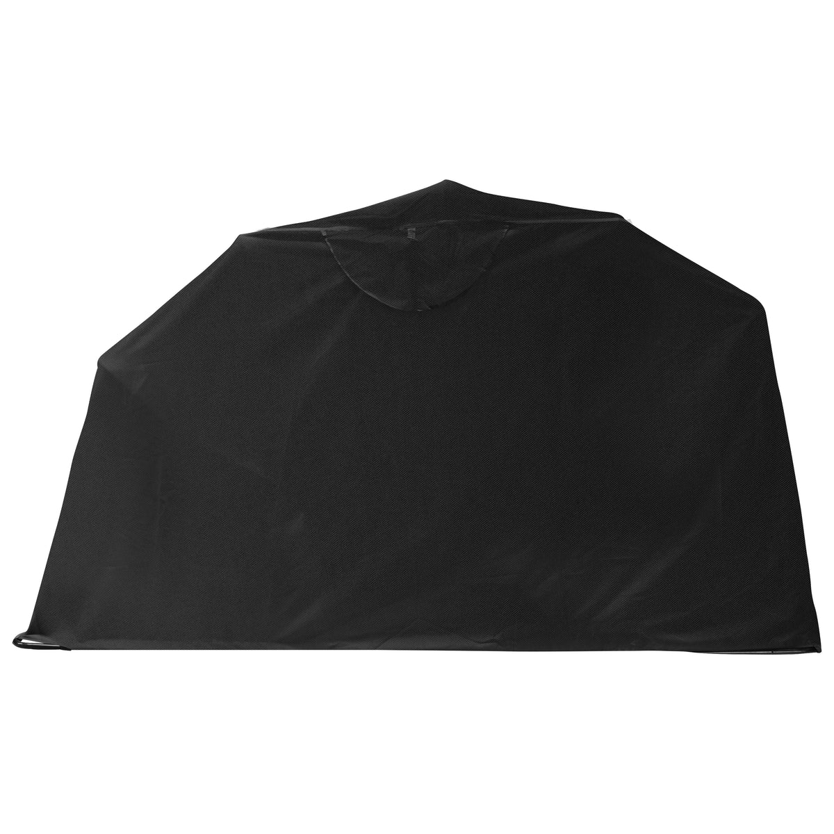 Capa de proteção preta para móveis, feita de material resistente à água, com formato amplo e costuras reforçadas para durabilidade