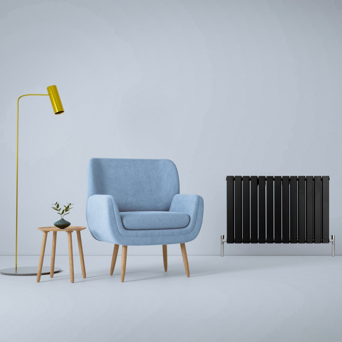 Radiadores de tela plana de design 600x910mm ? preto fosco