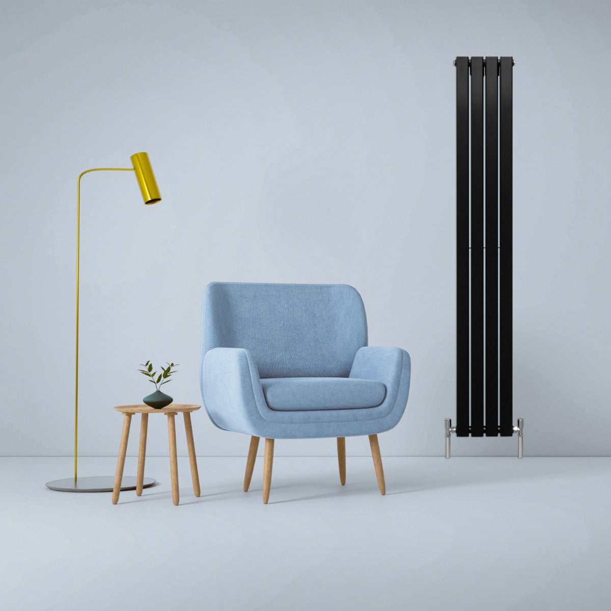 Radiadores de tela plana de design 1800x280mm ? preto fosco