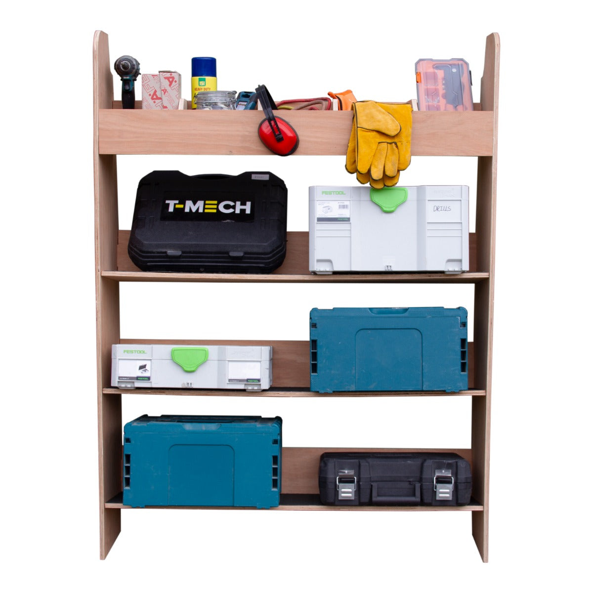 Van com estantes em MDF Ford Transit Custom SWB LWB