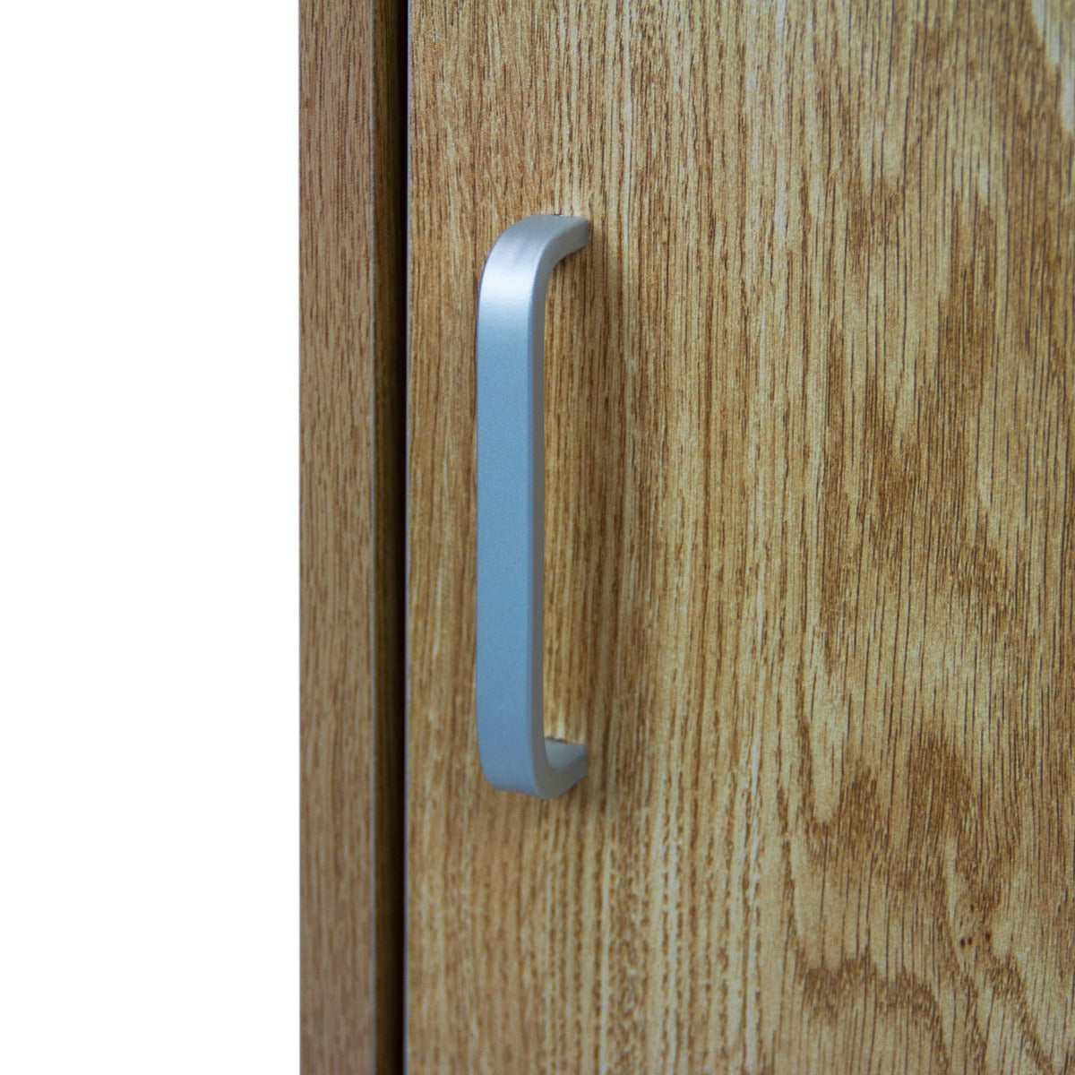 Lixeira e suporte para bandeja em madeira de carvalho claro