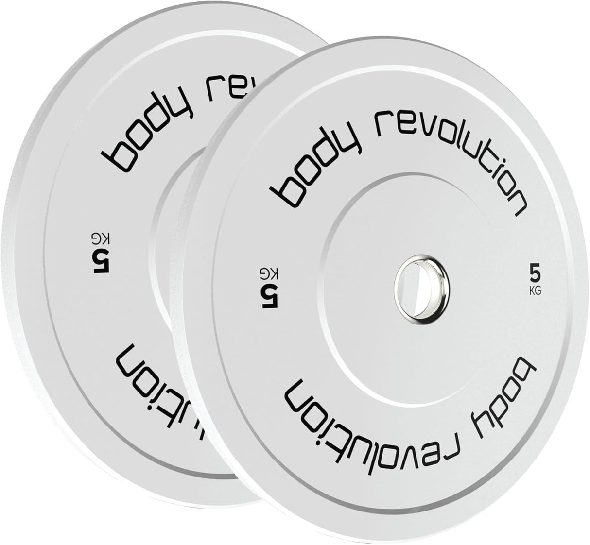 Body Revolution 2 x 5kg Discos Olímpicos Bumper Brancos
