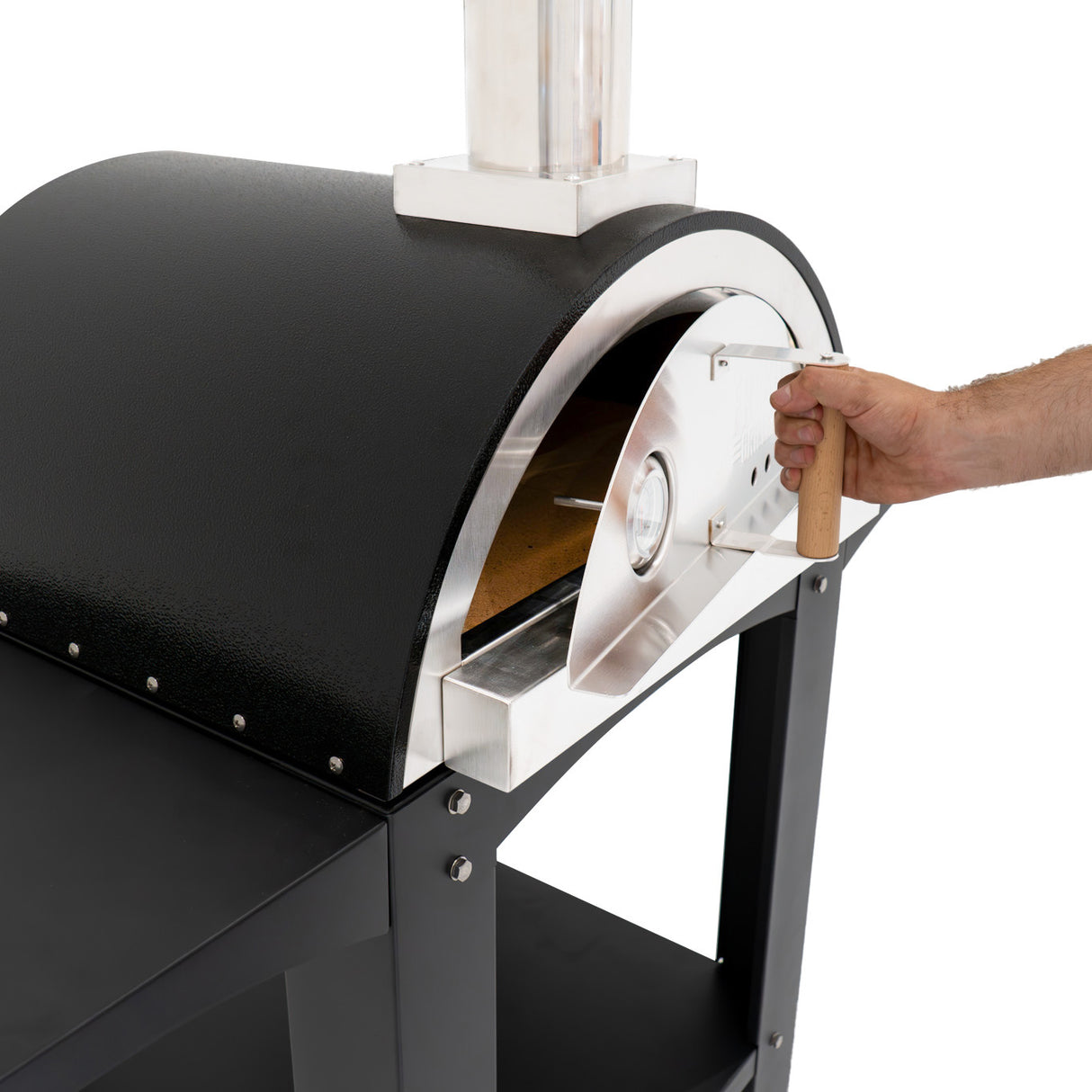 Forno de Pizza Extra Grande com Base de Pedra e Suporte