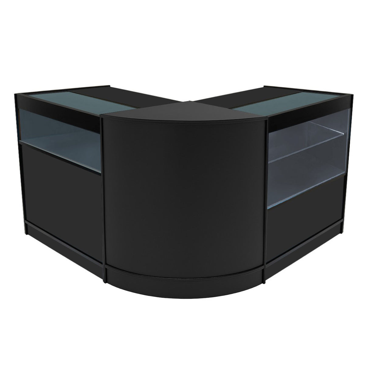 Conjunto de Balcões Comerciais com Luz LED "ADONIS" CM60 + B900 + C900 – cor Preto