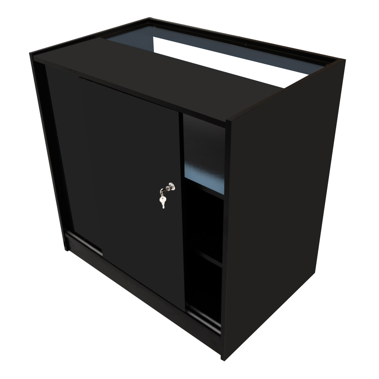 Conjunto de Balcões Comerciais com Luz LED "ADONIS" CM60 + B900 + C900 – cor Preto