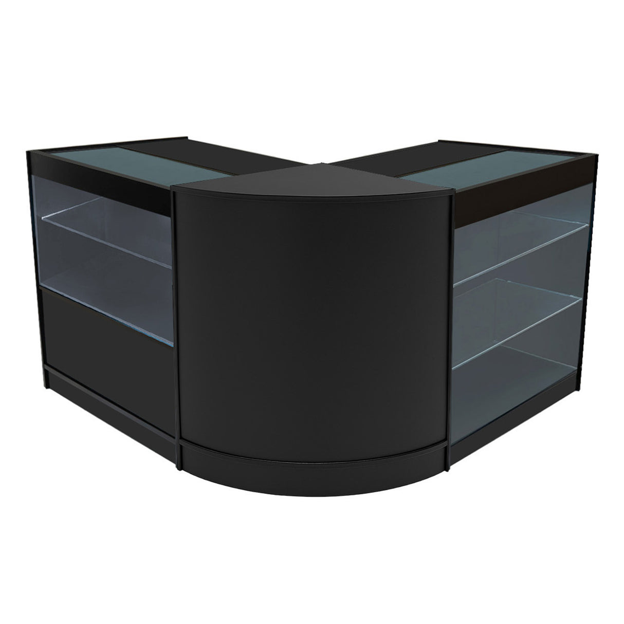 Conjunto de Balcões Comerciais com Luz LED "HERA" CM60 + K900 + C900 – cor Preto