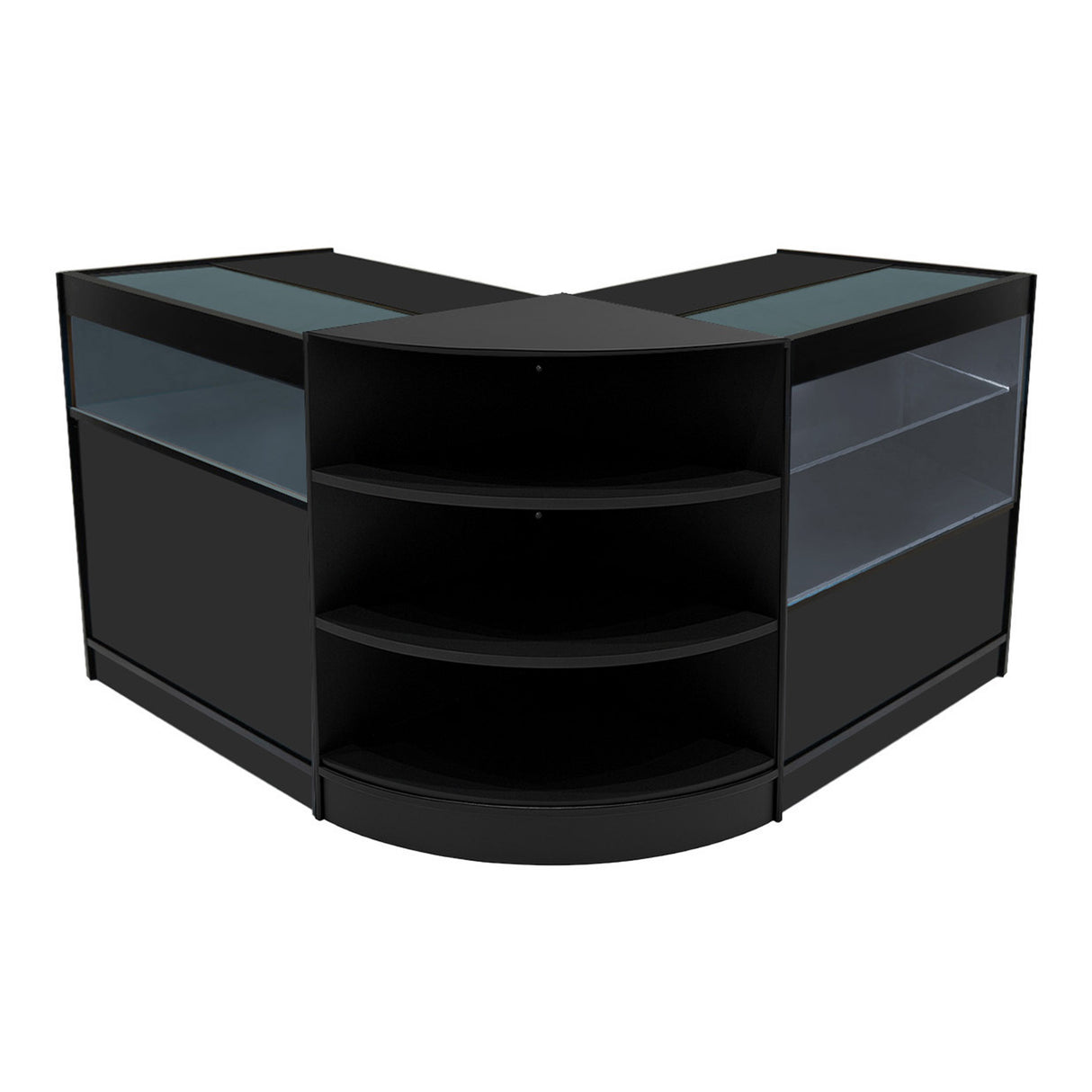 Conjunto de Balcões Comerciais com Luz LED "HARMONIA" LM60 + B900 + C900 – cor Preto