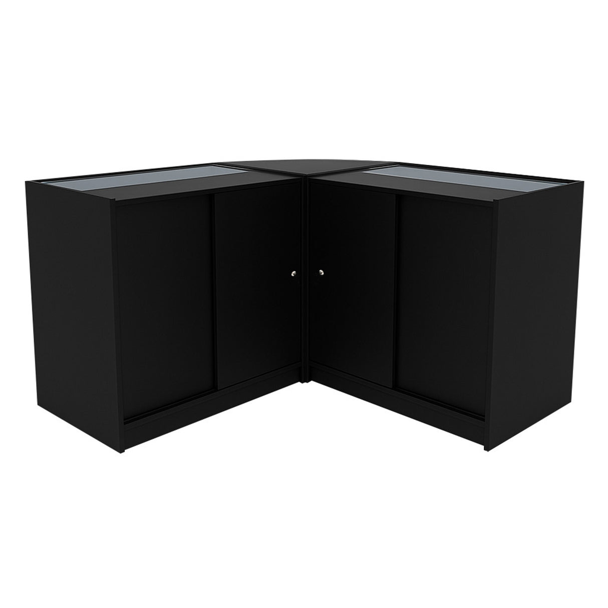 Conjunto de Balcões Comerciais com Luz LED "HARMONIA" LM60 + B900 + C900 – cor Preto