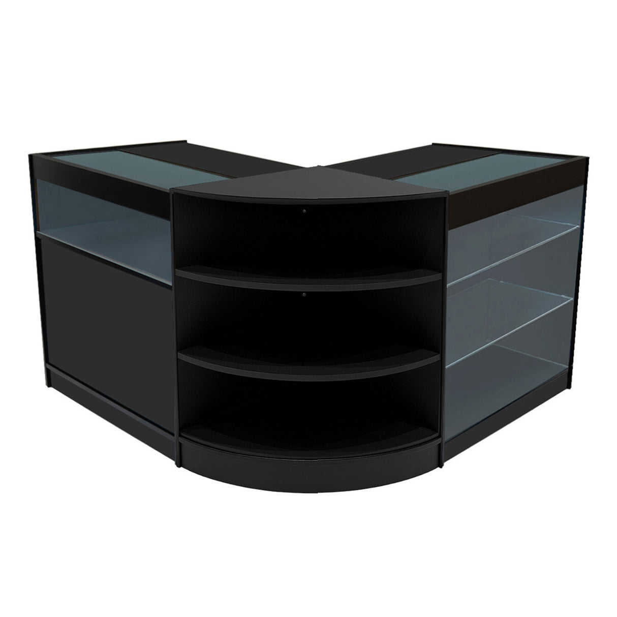 Conjunto de Balcões Comerciais com Luz LED "DEMETER" LM60 + K900 + B900 – cor Preto