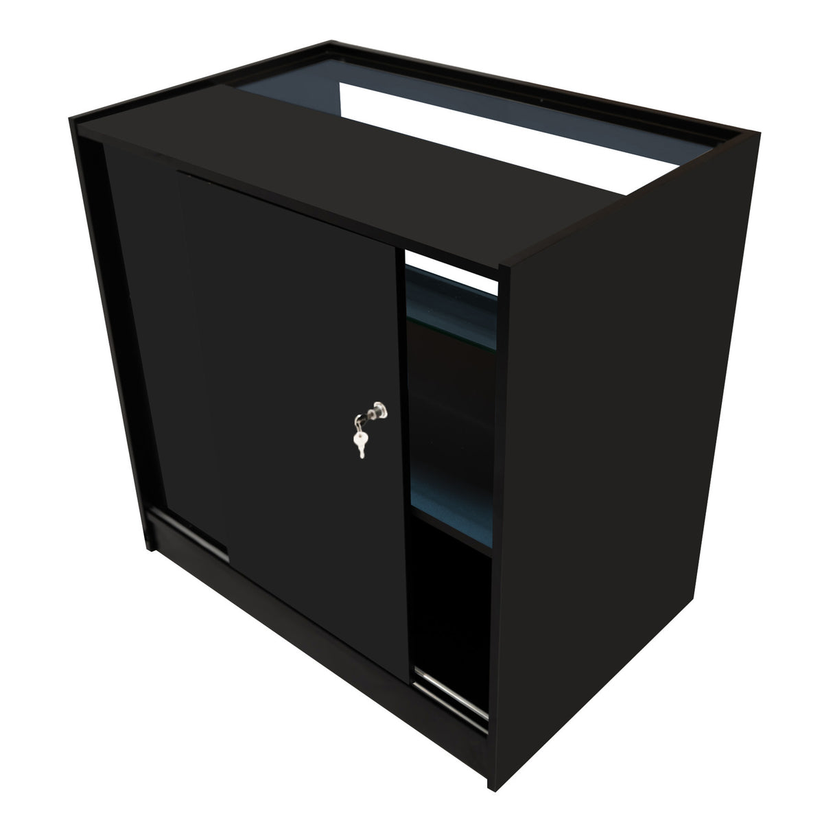 Conjunto de Balcões Comerciais com Luz LED "PHOENIX" CM60 + 2xC900 + TB60 – cor Preto