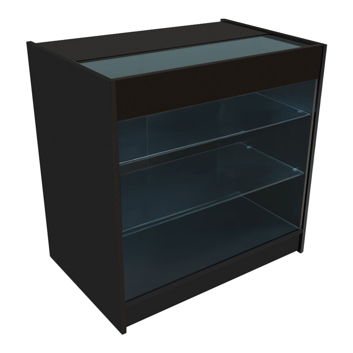 Conjunto de Balcões Comerciais com Luz LED "ARIES" CM60 + 2xK900 + TB60 – cor Preto