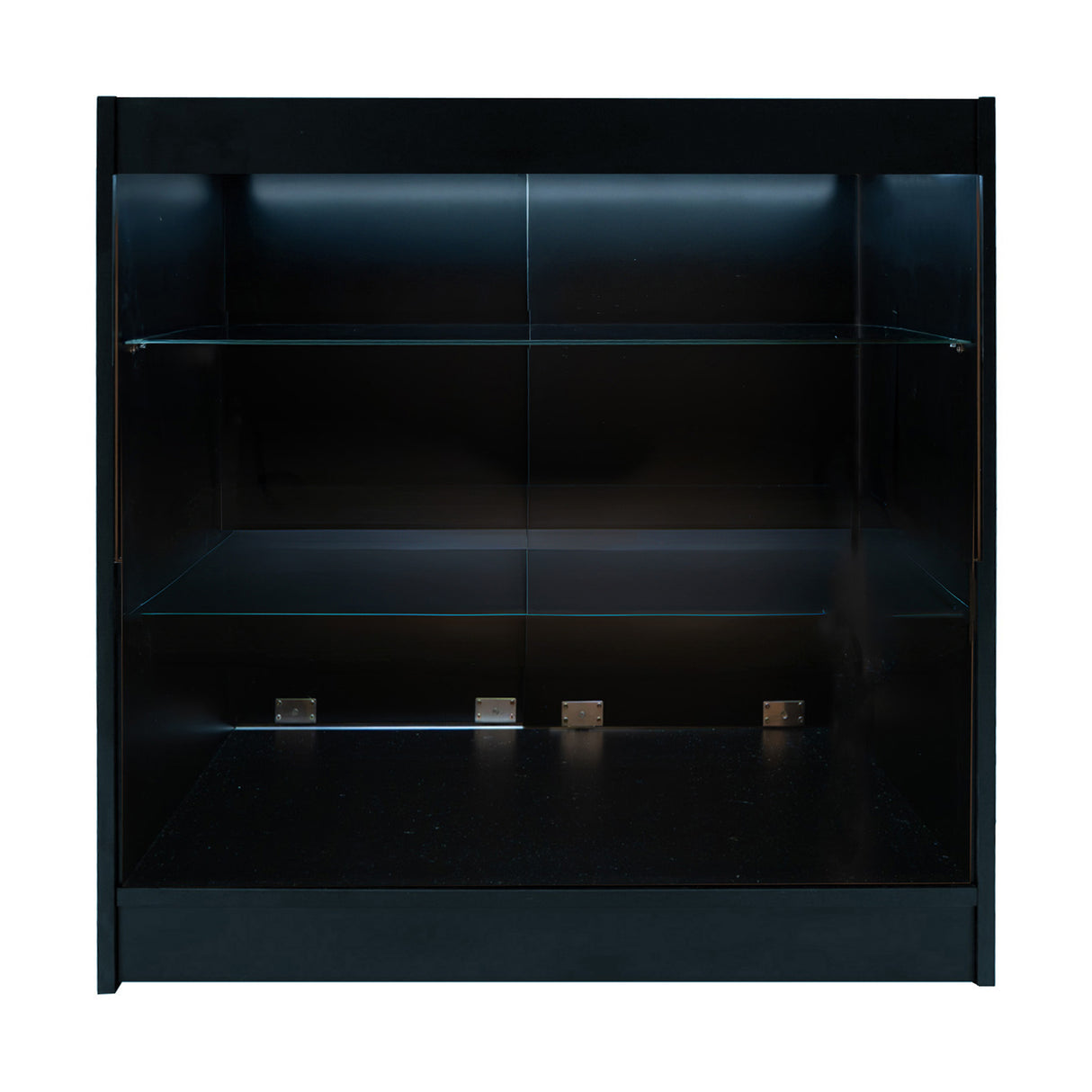 Conjunto de Balcões Comerciais com Luz LED "ARIES" CM60 + 2xK900 + TB60 – cor Preto