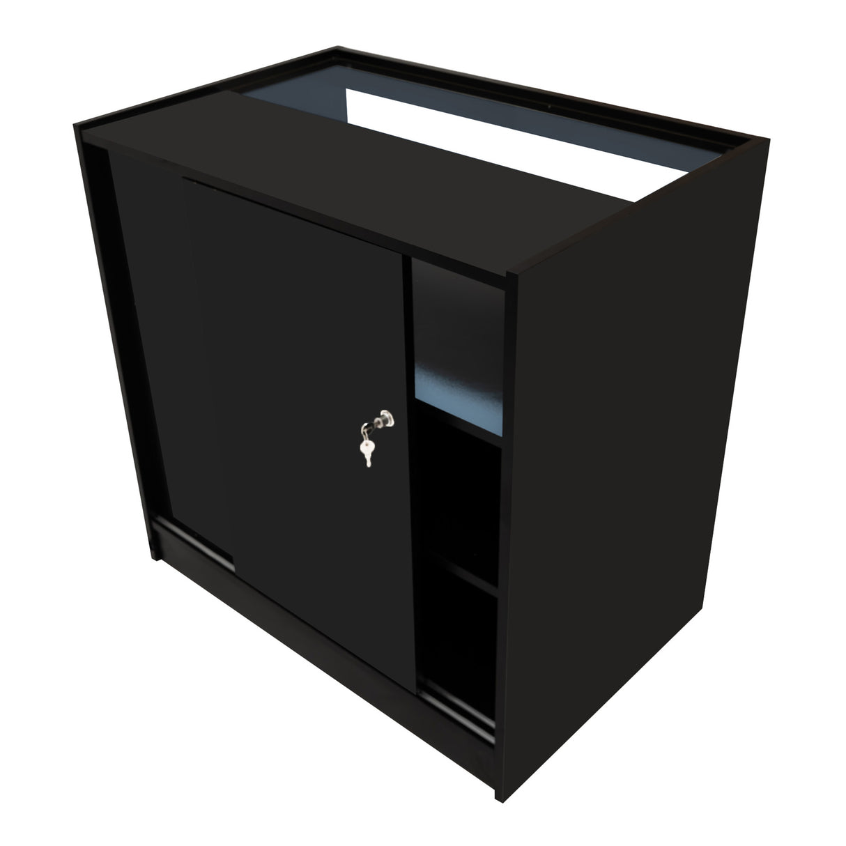 Conjunto de Balcões Comerciais com Luz LED "SAGITTARIUS " LM60 + 2xB900 + TB60 – cor Preto