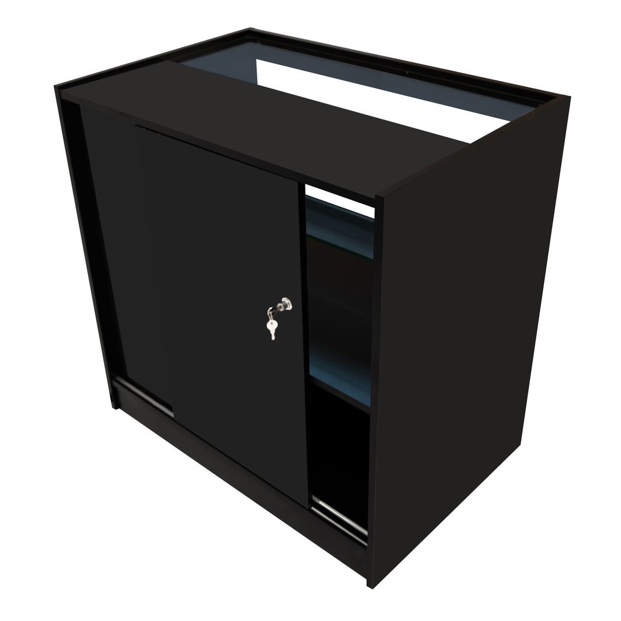 Conjunto de Balcões Comerciais com Luz LED "ECLIPSE" LM60 + 2xC900 + TB60 – cor Preto