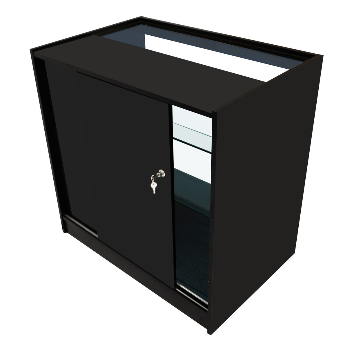 Conjunto de Balcões Comerciais com Luz LED "HYPERION" LM60 + B900 + K900 + TB60 – cor Preto