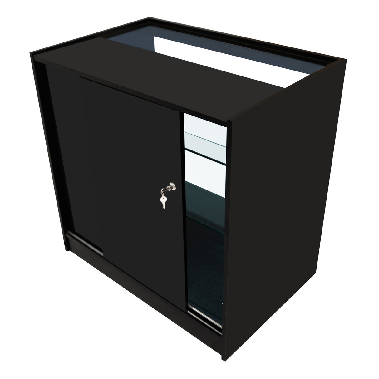 Conjunto de Balcões Comerciais com Luz LED "THEIA" LM60 + K900 + C900 + TB60 – cor Preto