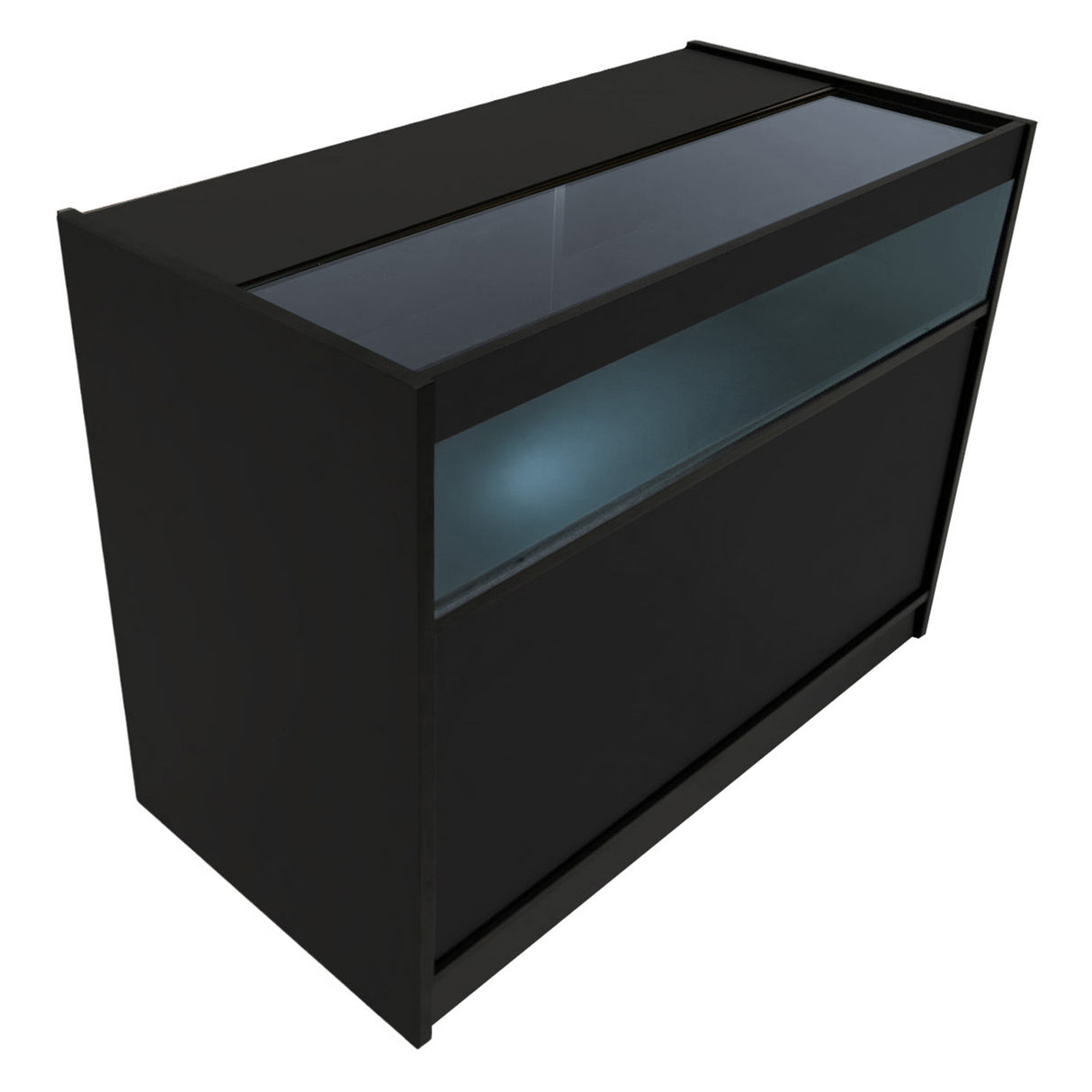 Conjunto de Balcões Comerciais com Luz LED "TRITON" CM60 + K1200 + B1200 – cor Preto