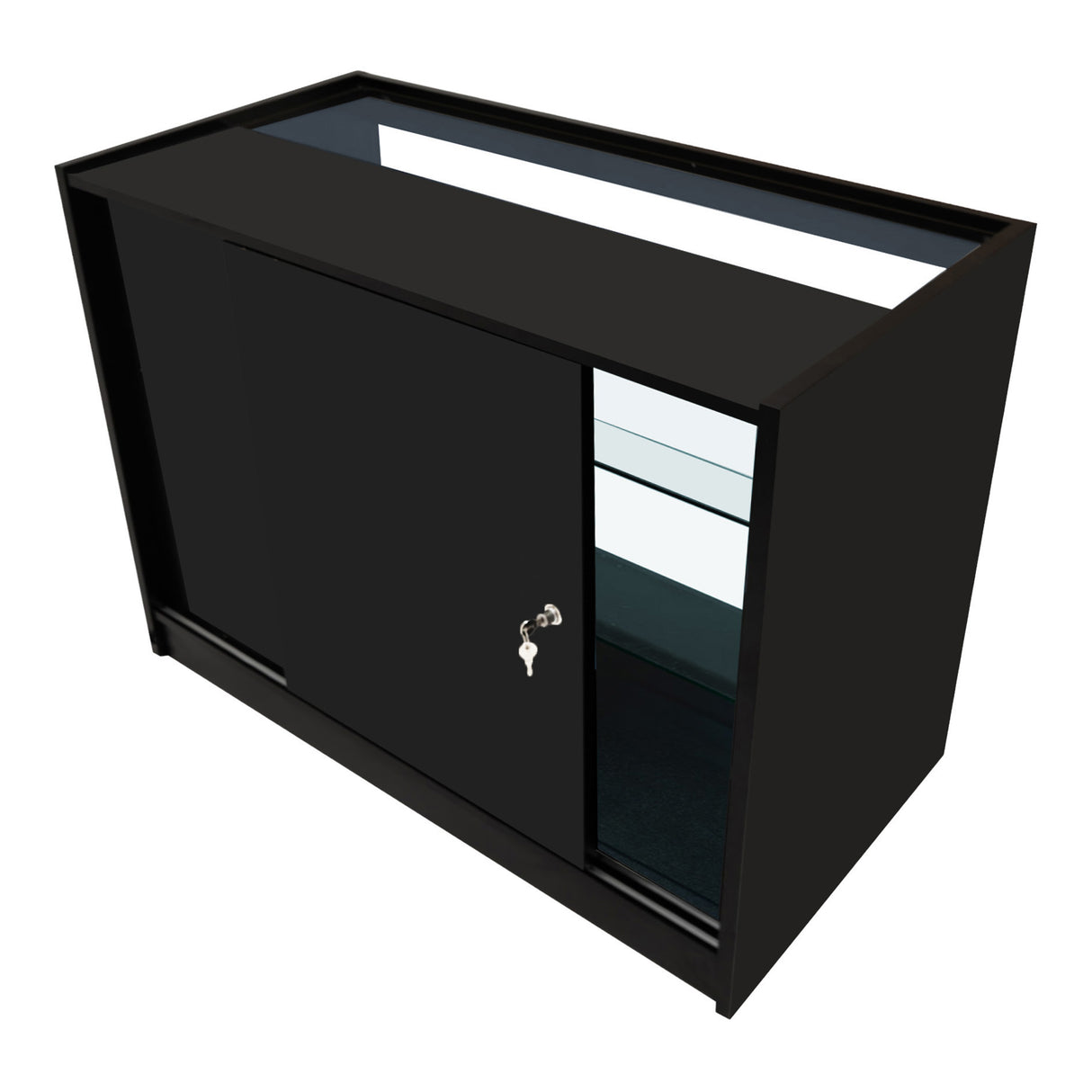 Conjunto de Balcões Comerciais com Luz LED "HERA" CM60 + K1200 + C1200 – cor Preto