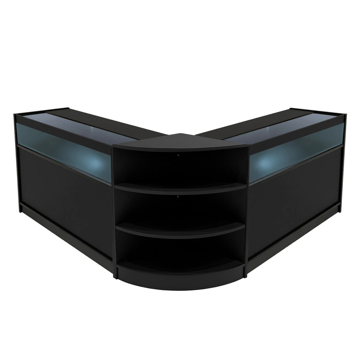 Conjunto de Balcões Comerciais com Luz LED "THESEUS" LM60+ 2x B1200 – cor Preto