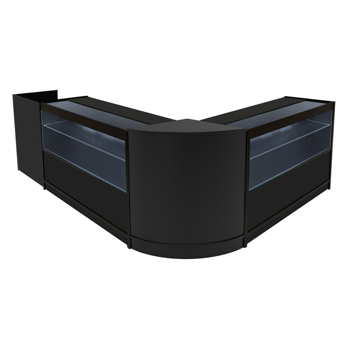 Conjunto de Balcões Comerciais com Luz LED "PHOENIX" CM60 + 2xC1200 + TB60 – cor Preto