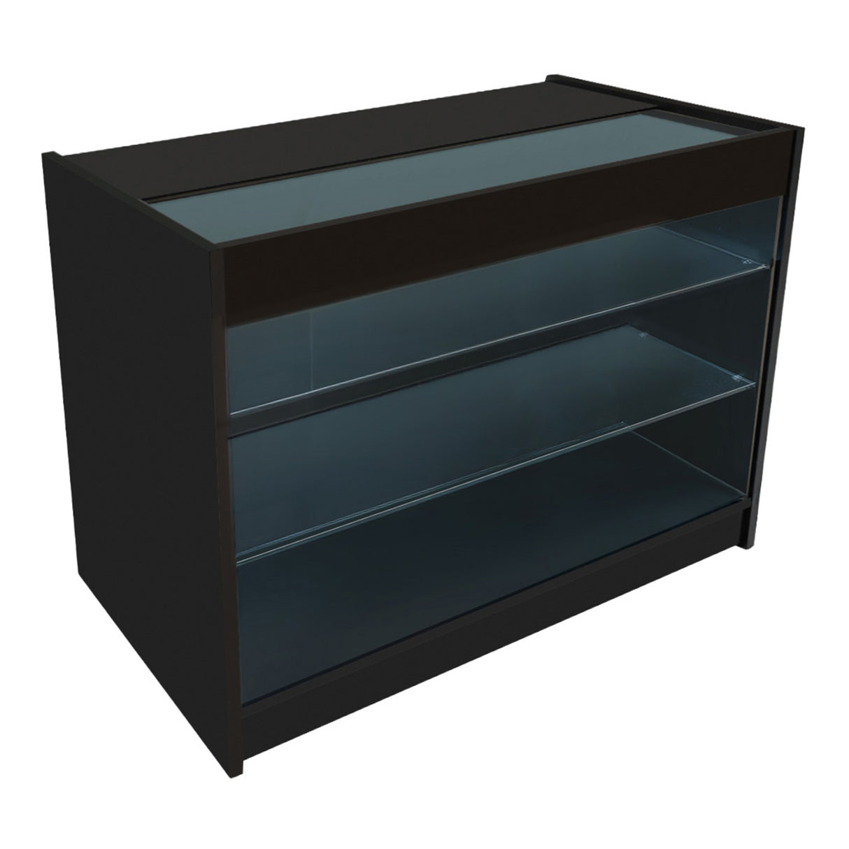 Conjunto de Balcões Comerciais com Luz LED "ARIES" CM60 + 2xK1200 + TB60 – cor Preto