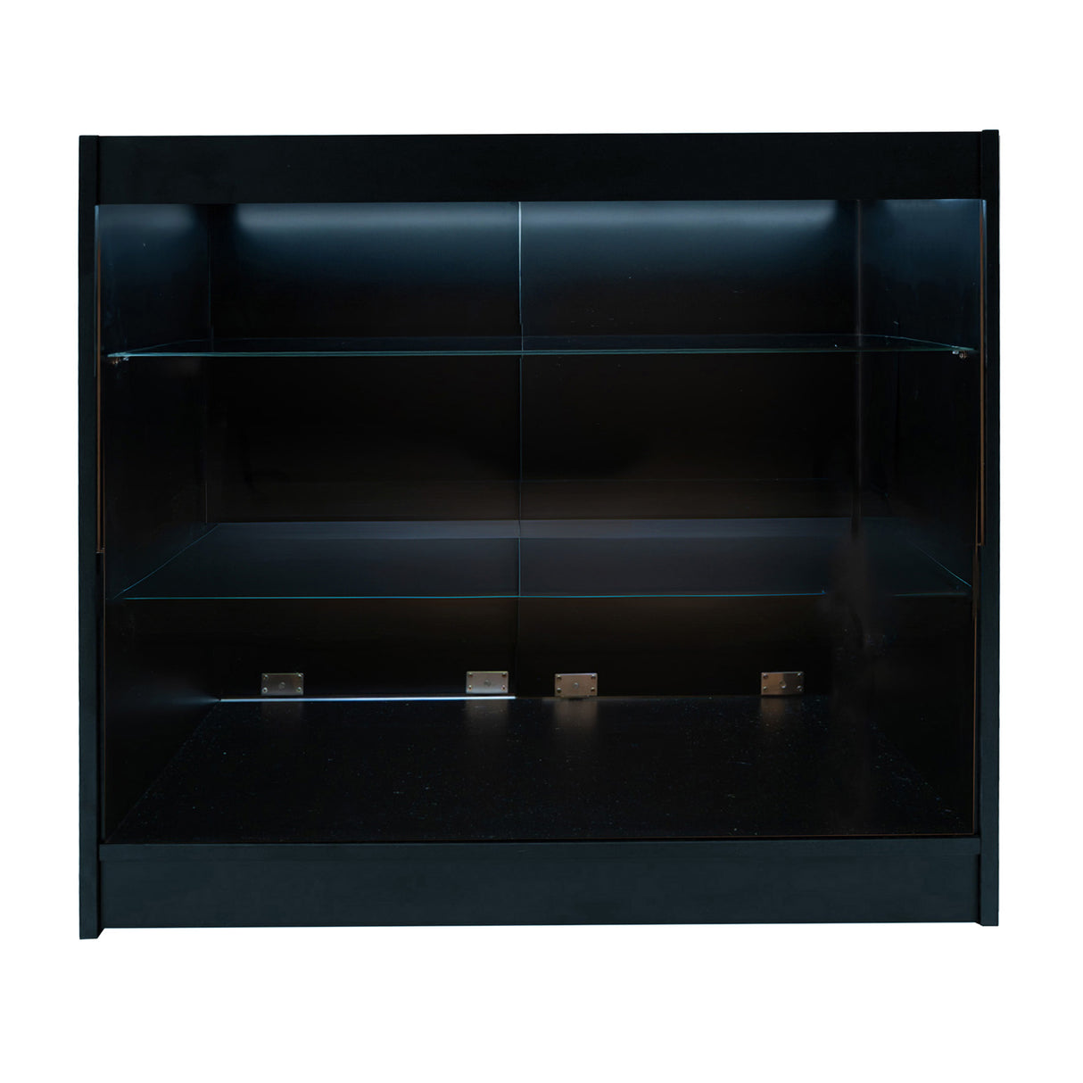 Conjunto de Balcões Comerciais com Luz LED "ARIES" CM60 + 2xK1200 + TB60 – cor Preto