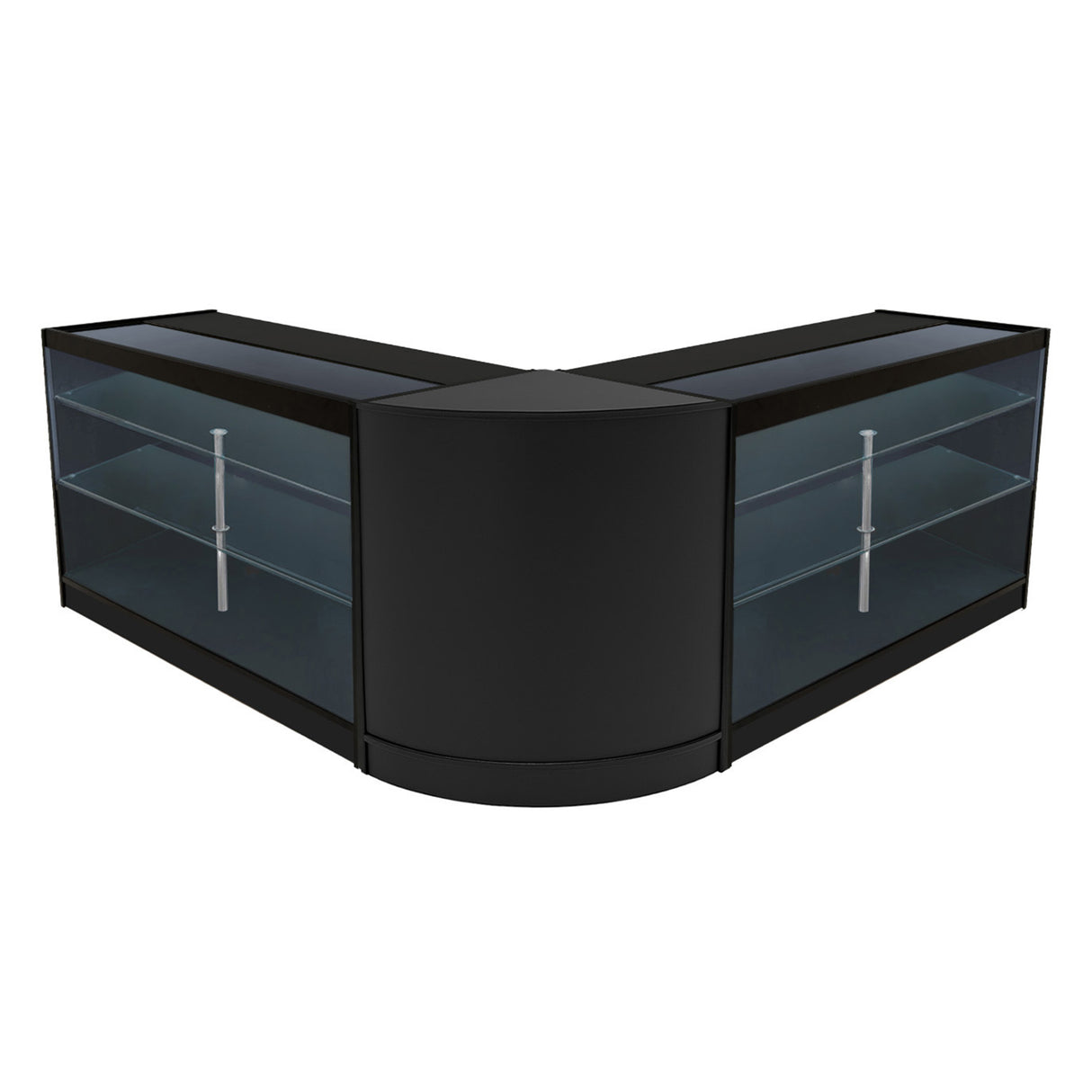 Conjunto de Balcões Comerciais com Luz LED "HELIOS" CM60+ 2x K1500 – cor Preto