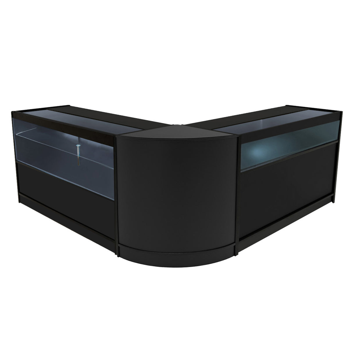 Conjunto de Balcões Comerciais com Luz LED "ADONIS" CM60 + B1500 + C1500 – cor Preto