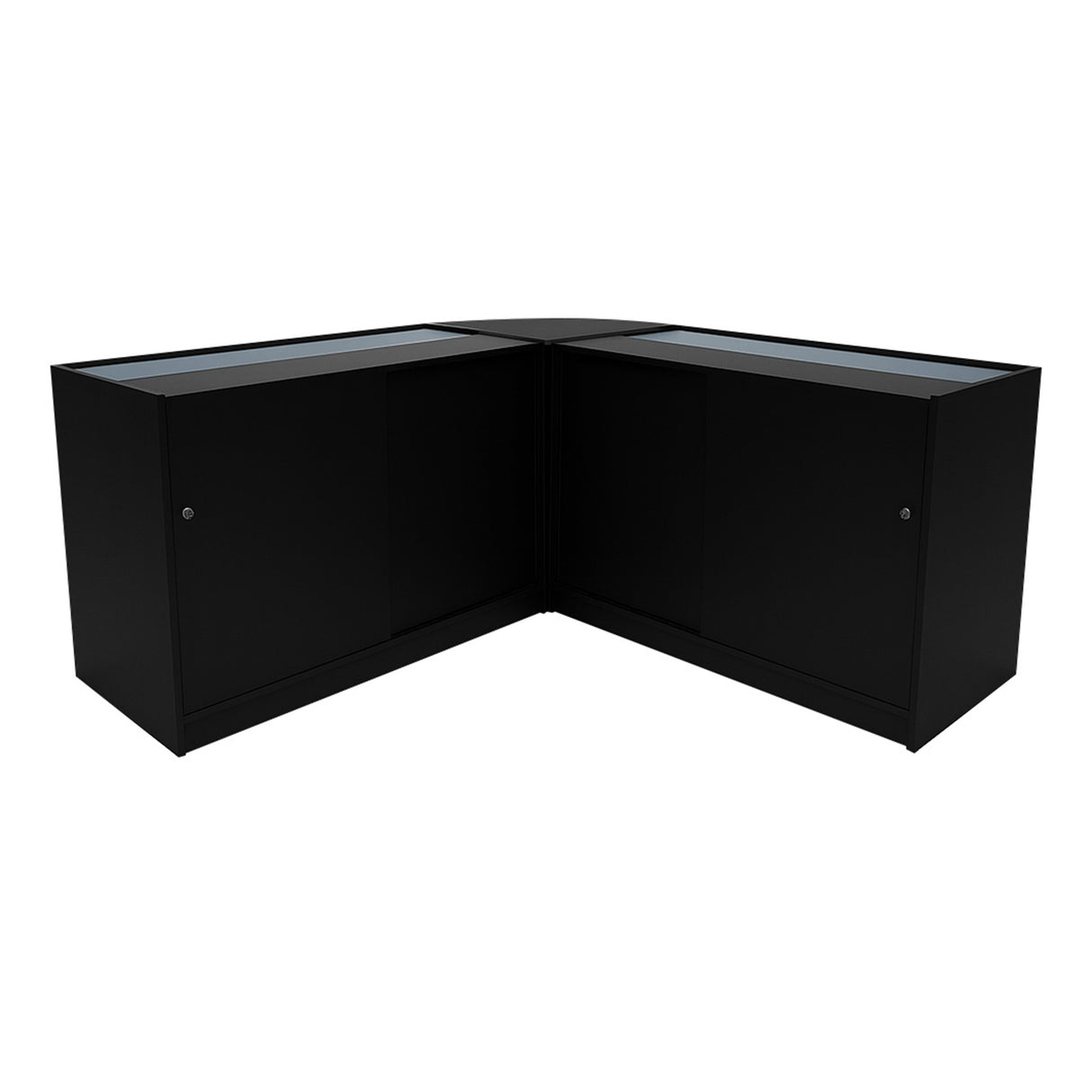 Conjunto de Balcões Comerciais com Luz LED "HERA" CM60 + K1500 + C1500 – cor Preto