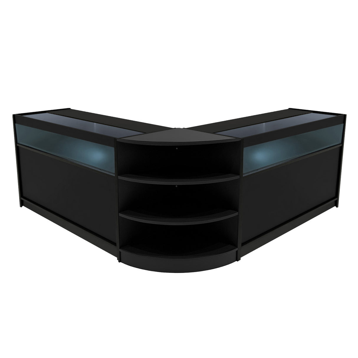 Conjunto de Balcões Comerciais com Luz LED "THESEUS" LM60+ 2x B1500 – cor Preto