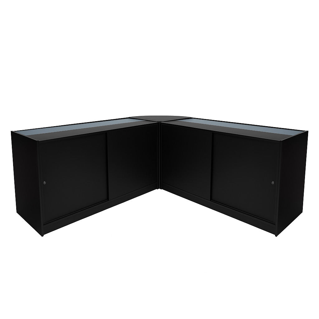 Conjunto de Balcões Comerciais com Luz LED "THESEUS" LM60+ 2x B1500 – cor Preto