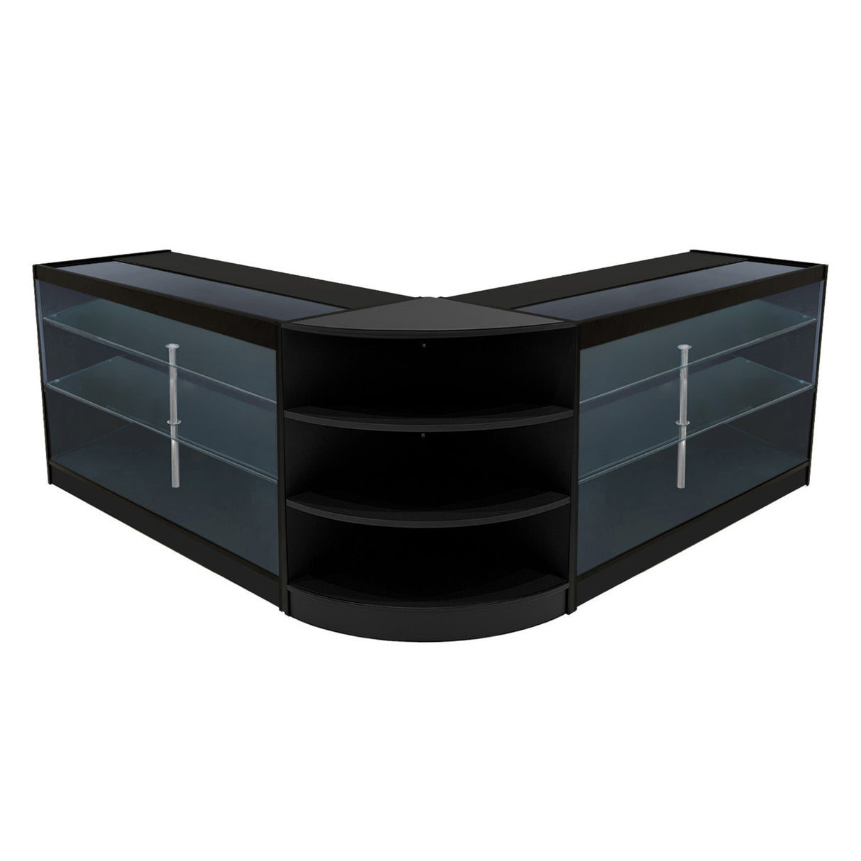 Conjunto de Balcões Comerciais com Luz LED "APOLLO" LM60+ 2x K1500 – cor Preto