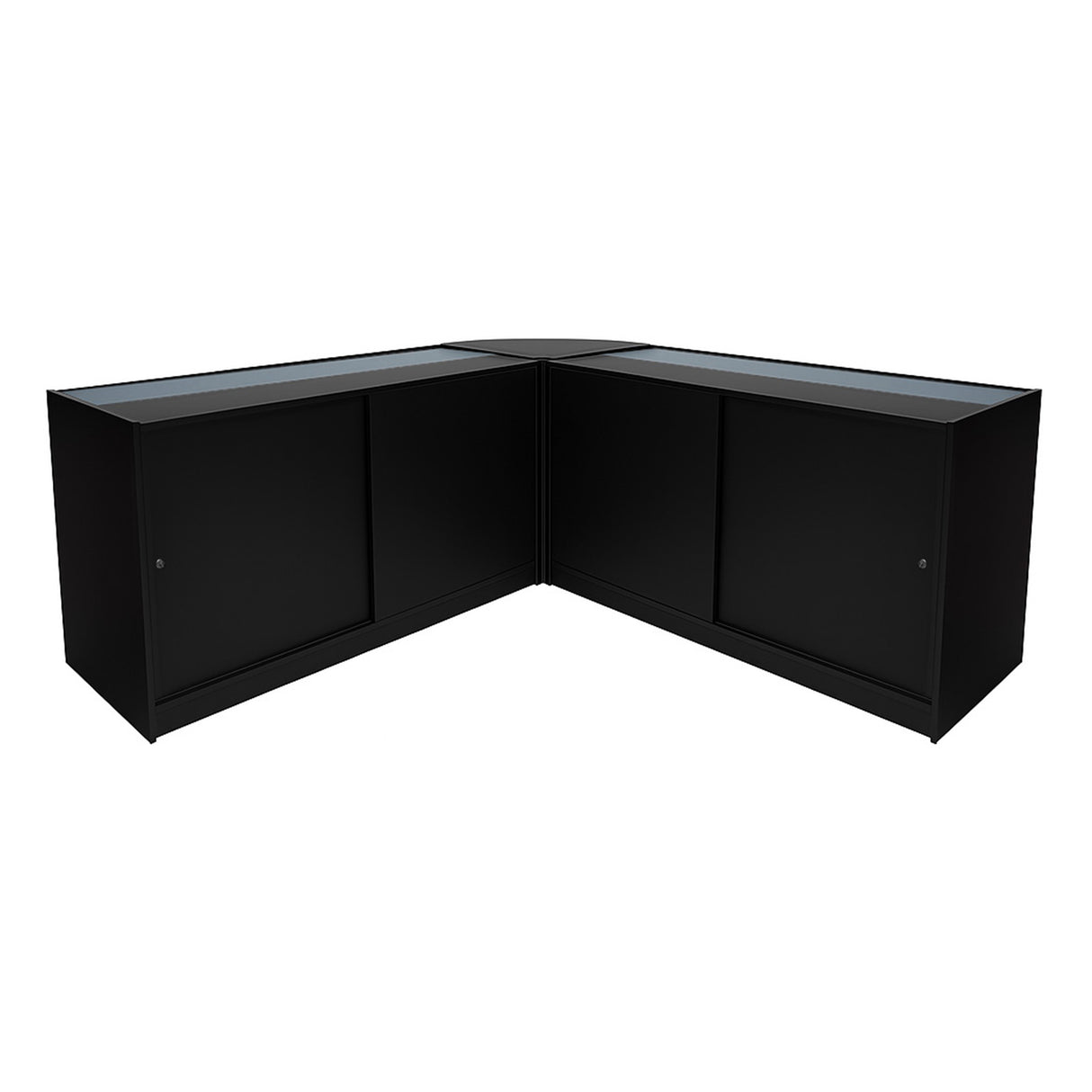 Conjunto de Balcões Comerciais com Luz LED "HARMONIA" LM60 + B1500 + C1500 – cor Preto