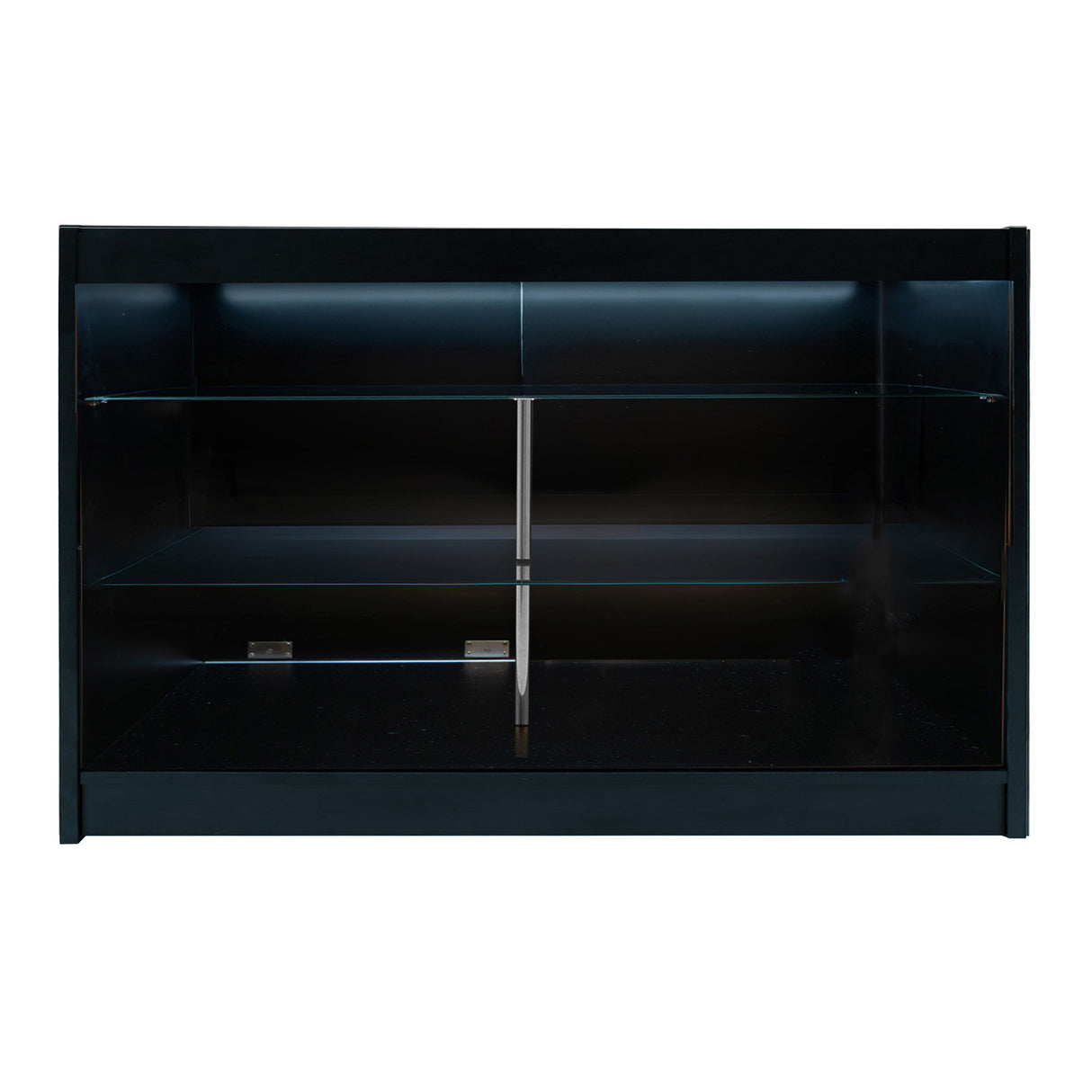 Conjunto de Balcões Comerciais com Luz LED "ARIES" CM60 + 2xK1500 + TB60 – cor Preto