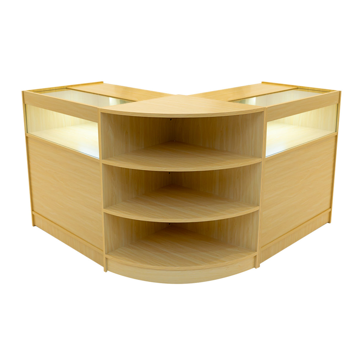 Conjunto de Balcões Comerciais com Luz LED "THESEUS" LM60+ 2x B900 – cor Maple